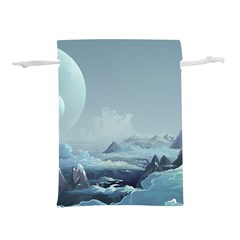 Mountain Covered Snow Mountains Clouds Fantasy Art Lightweight Drawstring Pouch (s) by Cendanart