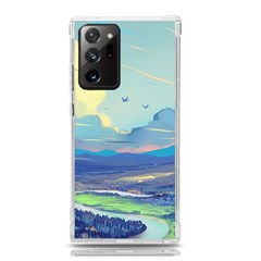 Mountains And Trees Illustration Painting Clouds Sky Landscape Samsung Galaxy Note 20 Ultra Tpu Uv Case by Cendanart