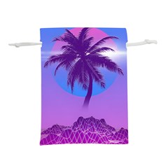 Palm Tree Vaporwave Synthwave Retro Style Lightweight Drawstring Pouch (s) by Cendanart
