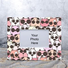 Cute Dog Seamless Pattern Background White Tabletop Photo Frame 4 x6  by Grandong
