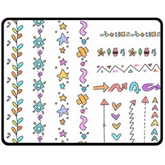 Doodles Border Letter Ornament Two Sides Fleece Blanket (medium) by Bedest