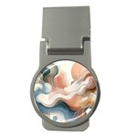 Abstract Pastel Waves Organic Money Clips (Round)  Front
