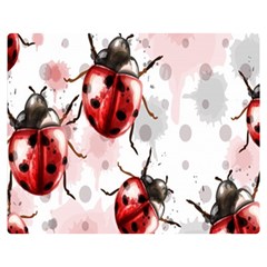 Ladybugs Pattern Texture Watercolor Premium Plush Fleece Blanket (medium) by Bedest