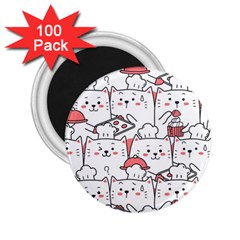 Cute Cat Chef Cooking Seamless Pattern Cartoon 2 25  Magnets (100 Pack)  by Bedest