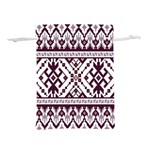 Illustration Ukrainian Folk Seamless Pattern Ornament Lightweight Drawstring Pouch (S) Front
