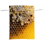 Honeycomb With Bees Lightweight Drawstring Pouch (XL) Back
