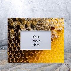 Honeycomb With Bees White Tabletop Photo Frame 4 x6  by Bedest