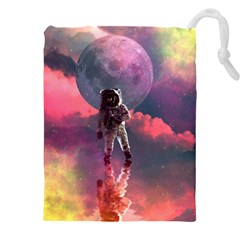 Aesthetic Astronautics Atmosphere Blue Clouds Cosmos Fantasy Galaxy Drawstring Pouch (5xl) by Cendanart