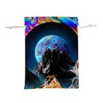 Aesthetic Psychedelic Drawings Art Acid Space Lightweight Drawstring Pouch (S) Back