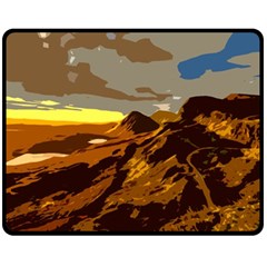 Scotland Monti Mountains Mountain Two Sides Fleece Blanket (medium) by Cendanart