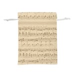 Vintage Beige Music Notes Lightweight Drawstring Pouch (S) Front