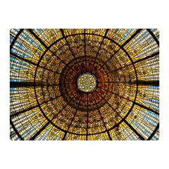 Barcelona Glass Window Stained Glass Two Sides Premium Plush Fleece Blanket (mini) by Cendanart