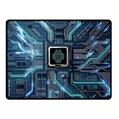 Circuit Board Motherboard Two Sides Fleece Blanket (small) by Cemarart