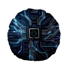 Circuit Board Motherboard Standard 15  Premium Flano Round Cushions by Cemarart