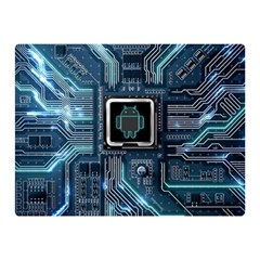 Circuit Board Motherboard Two Sides Premium Plush Fleece Blanket (mini) by Cemarart
