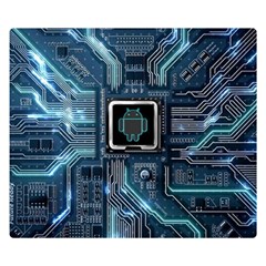 Circuit Board Motherboard Two Sides Premium Plush Fleece Blanket (small) by Cemarart