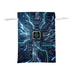 Circuit Board Motherboard Lightweight Drawstring Pouch (l) by Cemarart