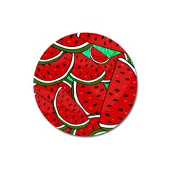 Summer Watermelon Fruit Magnet 3  (round) by Cemarart