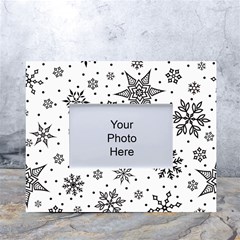 Snowflake-icon-vector-christmas-seamless-background-531ed32d02319f9f1bce1dc6587194eb White Tabletop Photo Frame 4 x6  by saad11