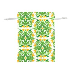 Green Pattern Retro Wallpaper Lightweight Drawstring Pouch (l) by Bajindul