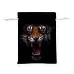 Tiger Angry Nima Face Wild Lightweight Drawstring Pouch (L) Front