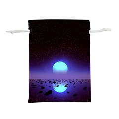 Sunset Colorful Nature Night Purple Star Lightweight Drawstring Pouch (m) by Cemarart
