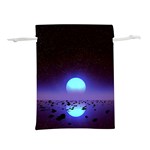 Sunset Colorful Nature Night Purple Star Lightweight Drawstring Pouch (M) Back