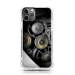 Abstract Style Gears Gold Silver Iphone 11 Pro 5 8 Inch Tpu Uv Print Case by Cemarart