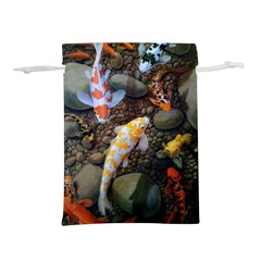 Koi Fish Clown Pool Stone Lightweight Drawstring Pouch (l) by Cemarart