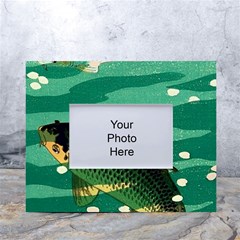 Japanese Koi Fish White Tabletop Photo Frame 4 x6  by Cemarart