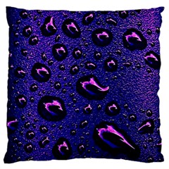 Purple Waterdrops Water Drops Large Premium Plush Fleece Cushion Case (one Side) by Cemarart