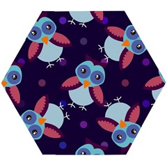 Owl Pattern Background Wooden Puzzle Hexagon by Grandong
