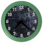 Abstract Tech Computer Motherboard Technology Color Wall Clock Front
