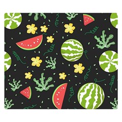 Watermelon Doodle Pattern Premium Plush Fleece Blanket (small) by Cemarart
