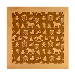 Cute Babies Toys Seamless Pattern Wood Photo Frame Cube by Ndabl3x