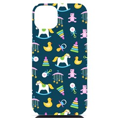 Cute Babies Toys Seamless Pattern Iphone 14 Plus Black Uv Print Case by Ndabl3x