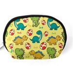 Seamless Pattern With Cute Dinosaurs Character Accessory Pouch (Medium) Back