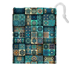 Texture Pattern Abstract Colorful Digital Art Drawstring Pouch (5xl) by Ndabl3x
