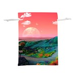 Unicorn Valley Aesthetic Clouds Landscape Mountain Nature Pop Art Surrealism Retrowave Lightweight Drawstring Pouch (L) Back