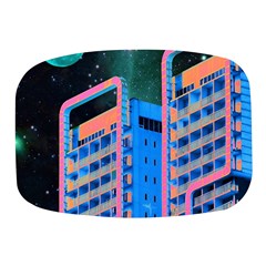 Fantasy City Architecture Building Cityscape Mini Square Pill Box by Cemarart