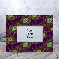 Feathers, Peacock, Patterns, Colorful White Tabletop Photo Frame 4 x6  by nateshop