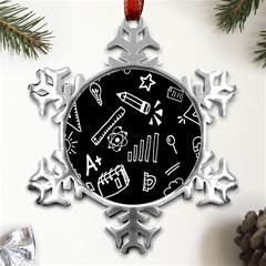 Knowledge Drawing Education Science Metal Small Snowflake Ornament by Proyonanggan