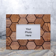 Wooden Triangles Texture, Wooden ,texture, Wooden White Tabletop Photo Frame 4 x6  by nateshop