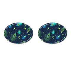 Feather, Bird, Pattern, Cufflinks (oval) by nateshop
