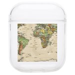 Vintage World Map Aesthetic Soft TPU AirPods 1/2 Case Front