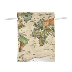 Vintage World Map Aesthetic Lightweight Drawstring Pouch (s) by Cemarart