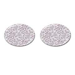 Retro Floral Texture, Beige Floral Retro Background, Vintage Texture Cufflinks (oval) by nateshop