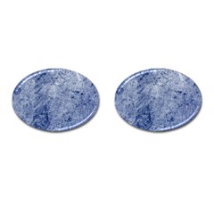 Blue Grunge Texture, Wall Texture, Blue Retro Background Cufflinks (oval) by nateshop