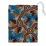 Authentic Aboriginal Art - Wetland Dreaming Drawstring Pouch (5XL) Front
