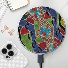 Authentic Aboriginal Art - Walking The Land Wireless Fast Charger(white) by hogartharts